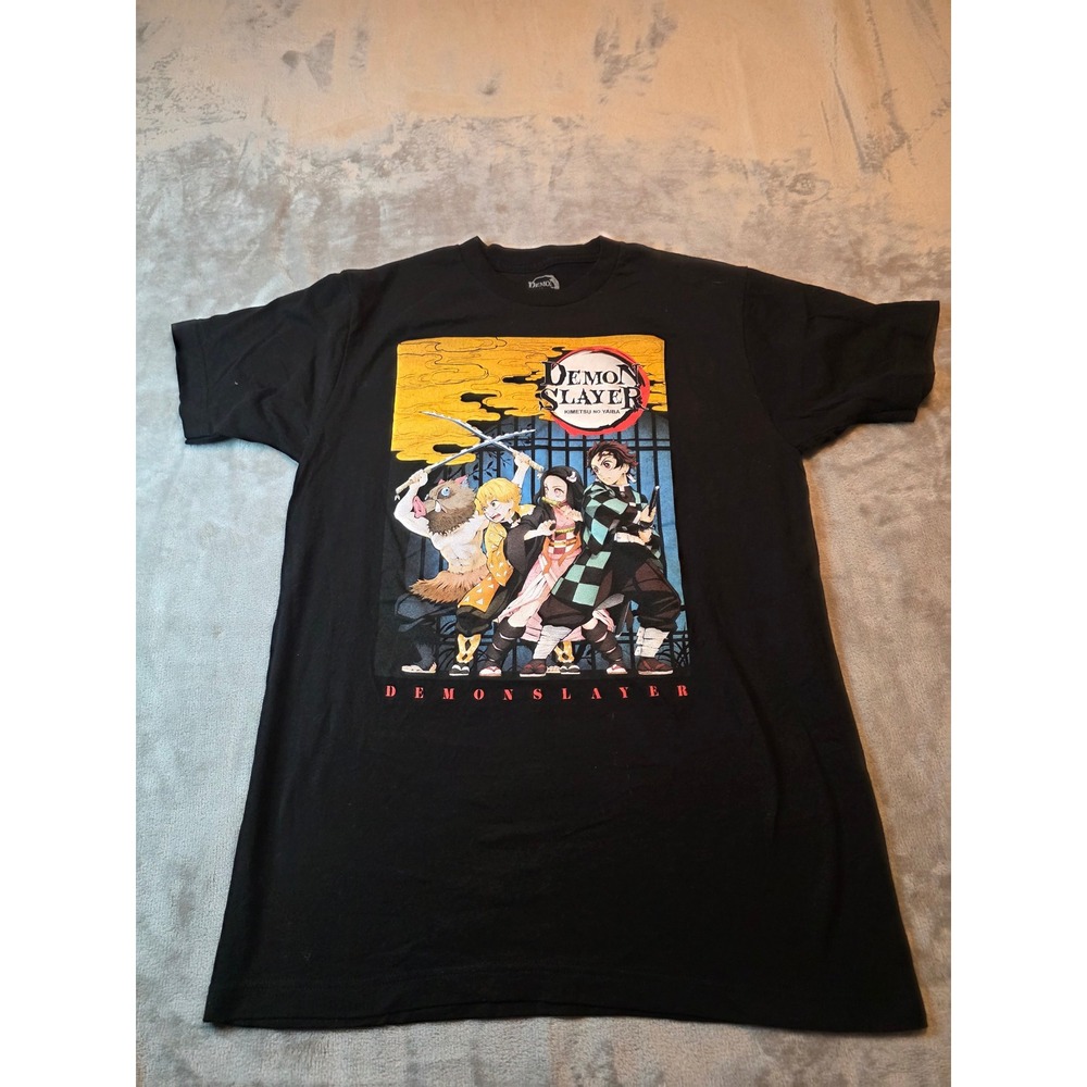 Demon Slayer Graphic T-Shirt Mens Medium Black Anime Kimetsu No Yaiba Tee